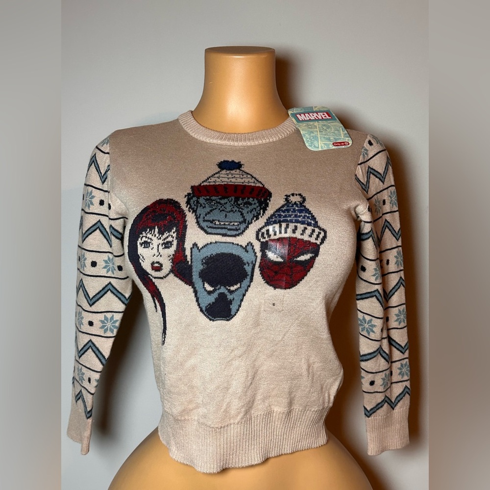 Marvel Disney 100 Sweater with Character Faces